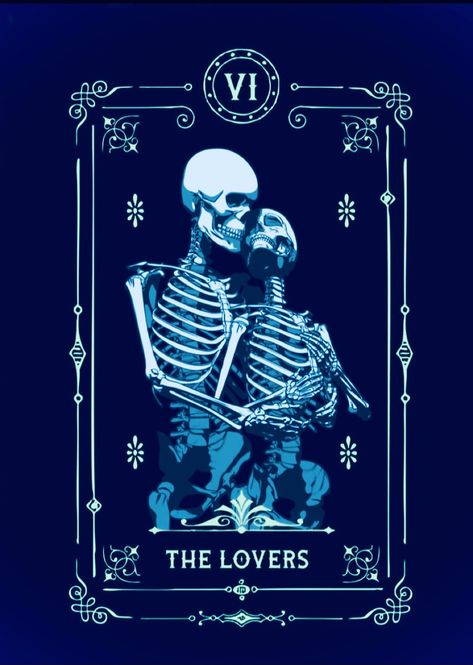 The Lovers Background, The Lovers Tarot Card Wallpaper, Tarot The Lovers, Blue Tarot Cards Aesthetic, The Lovers Aesthetic Tarot, The Lovers Tarot Card Tattoo Skeleton, The Lovers, Blue Tarot Cards, Lovers Card Tarot