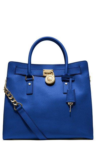 MICHAEL Michael Kors 'Large Hamilton' Saffiano Leather Tote available at #Nordstrom Outlet Michael Kors, Michael Kors Backpack, Mk Handbags, Handbag Stores, Women's Street Style, Michael Kors Outlet, Valentino Rockstud, Kinds Of Shoes, Fancy Pants