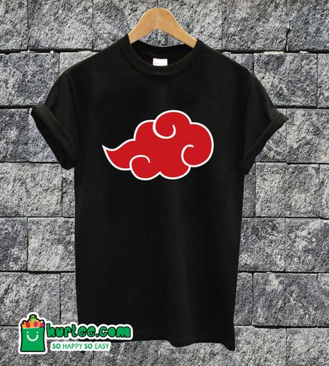 Akatsuki T-shirt Akatsuki T Shirt, Akatsuki Shirt, Polo Oversize, Naruto Shirt, Naruto Shirts, Akatsuki Naruto, Naruto Clothing, Anime Clothes, One By One