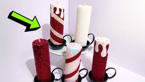 Easy DIY Christmas Candle Décor Tutorial | DIY Joy Projects and Crafts Ideas Christmas Candle Ideas, Pool Noodle Christmas, Pool Noodle Candles, Christmas Candles Diy, Diy Joy, Christmas Candle Decorations, Candle Ideas, Pool Noodle, Diy Christmas Decorations