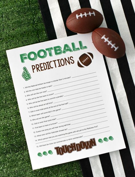 Super Bowl Prop Bets, Super Bowl Props, Super Bowl Party Games, Super Bowl Predictions, Super Bowl Bingo, Football Party Games, Superbowl Party Games, Superbowl Party Decorations, Online Party Games