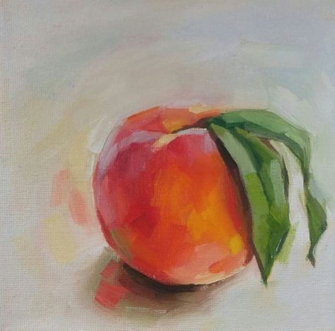 Peach Oil Pastel Drawing, Peaches Oil Painting, Peach Drawing Realistic, Peach Oil Pastel, Peach Oil Painting, Fruits Oil Pastel, Peach Painting Acrylic, Peach Reference, Oil Painting Fruit