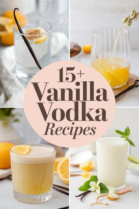 Unleash your inner mixologist with these favorite vanilla vodka recipes! From creamy cocktails to fruity sips each drink is a delicious treat. Perfect for parties or cozy nights at home these recipes will tickle your taste buds. Try them with friends and enjoy every delightful sip. Cheers to fun flavors! Drinks With Vanilla Vodka Cocktails, Burnetts Vodka Recipes Drinks, Vanilla Smirnoff Drinks Recipes, Vanilla Liqueur Cocktails, Vanilla Vodka Drinks Recipes, Vanilla Vodka Cocktails Easy, Whipped Cream Vodka Recipes Cocktails, Vanilla Vodka Martini, Vanilla Vodka Shots Recipes