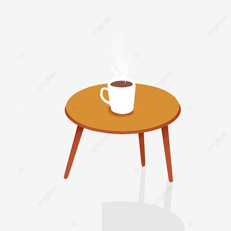 Coffee Table Illustration, Coffee Table Drawing, Table Clipart, Table Cartoon, Table Png, Table Illustration, Coffee Cup Drawing, Table Vector, Hand Clipart