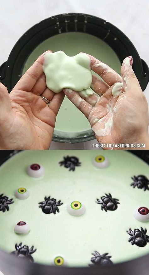 Oobleck Recipe, How To Make Oobleck, Crafts Toddlers, Pelottava Halloween, Halloween Sensory, Halloween Crafts For Toddlers, Halloween Fest, Fun Halloween Crafts, Halloween Games For Kids