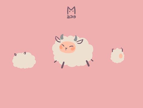 Sheep | 3/365 by ThanhD on Dribbble Sleeping Sheep Illustration, Sheep Design Illustration, Sheep Animation, Move Icon, Sheep Illustration, Pencil Test, Computer Backgrounds, Cute Sheep, Bakery Logo Design