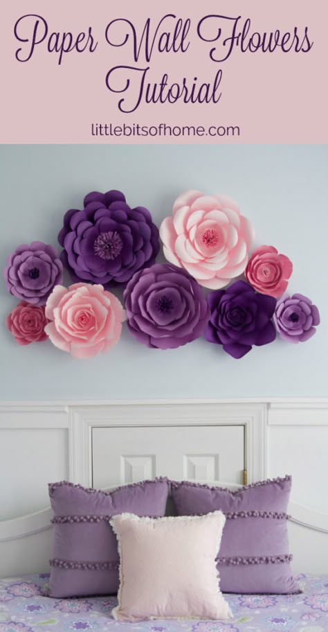 Cricut Flower Wall Decor, Rolled Flowers Cricut Projects, Jennifer Maker Paper Flowers, Paper Flowers On Cricut, 3d Floral Wall Art Paper Flowers, Flowers Made With Paper, Cricut Giant Flowers, Cricut Wall Flowers, Oversized Paper Flowers Diy