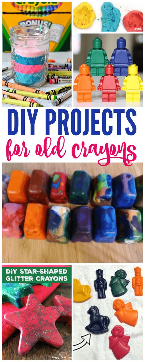 How to make old crayons new again! DIY Projects for old crayons! Great activity for kids and also makes a fun gift idea! The perfect tutorial for crayons! How To Make Crayons Out Of Old Crayons, Recycled Crayon Projects, Uses For Old Crayons, Crafts With Old Crayons, Old Crayon Crafts, Crayon Projects, Melted Crayon Crafts, Art Crayon, Recycling For Kids