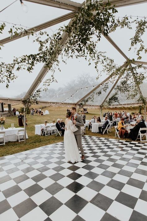 Vintage Fireplace Mantle, Las Vegas Wedding Reception, Checkered Dance Floor, Vegas Wedding Reception, White Tent Wedding, Outdoor Dance Floors, Wedding Platform, Vintage Fireplace, Wedding Greenery