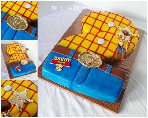 Toy Story Themed Number Cake - Cake by DeliciousDeliveries Toy Story Birthday Cake, Woody Birthday, Toy Story Theme, Toy Story Cakes, 2 Birthday Cake, Toy Story Birthday Party, Number Cake, Birthday Toys, Woody Toy Story