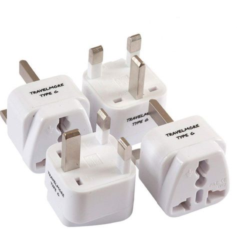 4 Pack UK Travel Adapter for Type G Plug - Works with Electrical Outlets in United Kingdom, Hong Kong, Ireland, Great Britain, Scotland, England, London, Dublin England London, Travel Gadgets, Travel Adapter, Adapter Plug, Travel Items, Electrical Outlets, Uk Travel, European Travel, Travel Packing