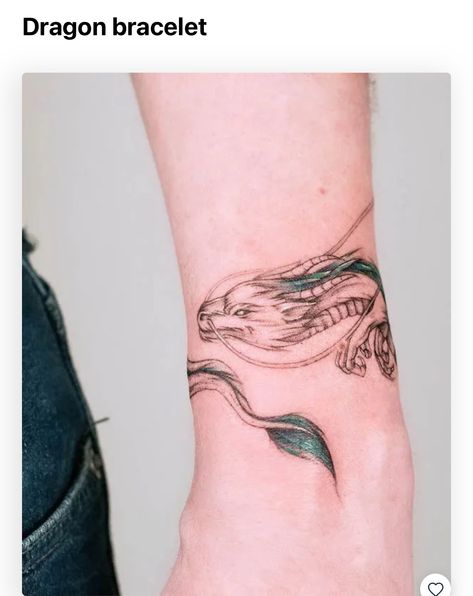 Wrist Tattoos Dragon, Pitta Tattoo, Wholesome Tattoos, Dragon Tattoo Wrist, Dragon Tattoo Wrapped Around Arm, Tattoos Bracelet, Arm Cuff Tattoo, Arm Wrap Tattoo, Aesthetic Draw