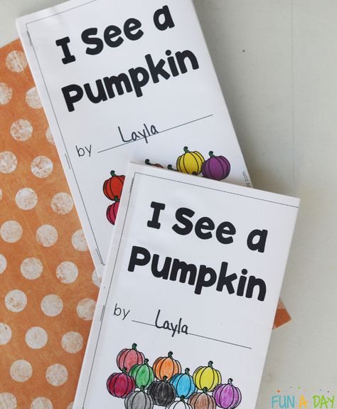 The I See a Pumpkin printable book is perfect for your next preschool, pre-k, or kindergarten pumpkin unit. Use the pumpkin colors book to practice important early reading skills along with color identification. Get your copy of the pumpkin emergent reader by clicking on the Fun-A-Day.com link. Pumpkin Emergent Reader Free, Too Many Pumpkins Book Activities, Pumpkin Books Preschool, Pumpkin Day Kindergarten, Pumpkin Kindergarten, Pumpkin Emergent Reader, Kindergarten Pumpkin, Emergent Readers Free, Pumpkin Story