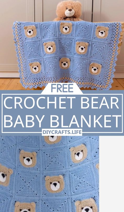 Teddy Bear Crochet Blanket Pattern Free, Teddy Bear Baby Blanket Crochet Pattern, Easy Crochet Teddy Bear, Bear Crochet Blanket, Bear Blanket Crochet, Crochet Teddy Bear Blanket, Crochet Baby Blanket Free Pattern Boy, Crochet Baby Boy Blanket