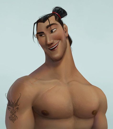 Finally, a quality content that yall signed up for lmao 😂 Li Shang from Mulan! He kinda gives me some @alexlandi7 vibes 🌚 .… David Ardinaryas Lojaya, David Ardinaryas, Disney Gender Swap, Disney Dudes, Li Shang, Disney Character Drawings, Princesa Zelda, Prince Eric, Disney Princes