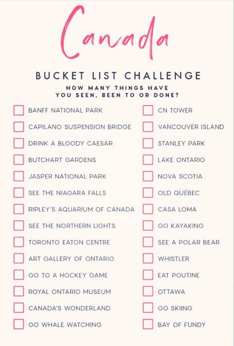 Canada Bucket List, List Challenges, Travel Wishlist, Travel Checklist, Destination Voyage, Summer Bucket Lists, Travel List, Future Travel, North America Travel