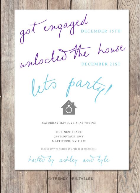 https://www.etsy.com/listing/217540747/engagement-party-invitation-housewarming Wedding Card Ideas Invitations, Easy Housewarming Gift, Invitation Housewarming, Wedding Card Ideas, Invitations Engagement, Table Numbers Wedding Rustic, Housewarming Party Invitations, Daughters Wedding, Booth Wedding