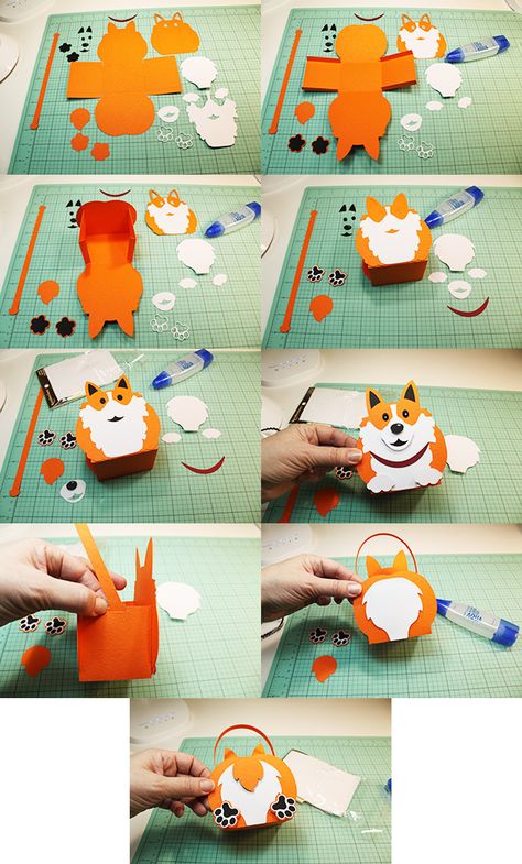 Diy Gifts Paper, Corgi Face, Felt Ornaments Patterns, Gift Containers, Corgi Gifts, Corgi Christmas, Dog Basket, Valentine Day Boxes, Painted Christmas Ornaments