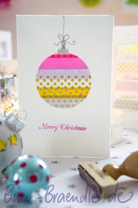 Washi Tape Christmas Card Washi Tape Projects, Washi Tape Cards, Tape Projects, Unique Christmas Cards, Washi Tape Crafts, Washi Tape Ideas, Washi Tape Diy, Tape Ideas, Homemade Christmas Cards