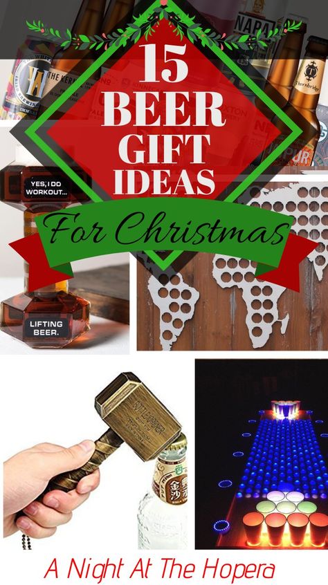 Christmas gifts for boyfriends or girlfriends who love beer! Craft beer gifts including beer pong tables, home bar accessories, novelty gifts and home brewing kits #craftbeer #homebrew #beer #beergift #christmasgift #christmas #beerlover Root Beer Gift Ideas, Beer Hampers, Beer Christmas Gifts, Beer Gifts Basket, Beer Basket, Beer Accessories, Heineken Beer, Craft Beer Gifts, Christmas Beer