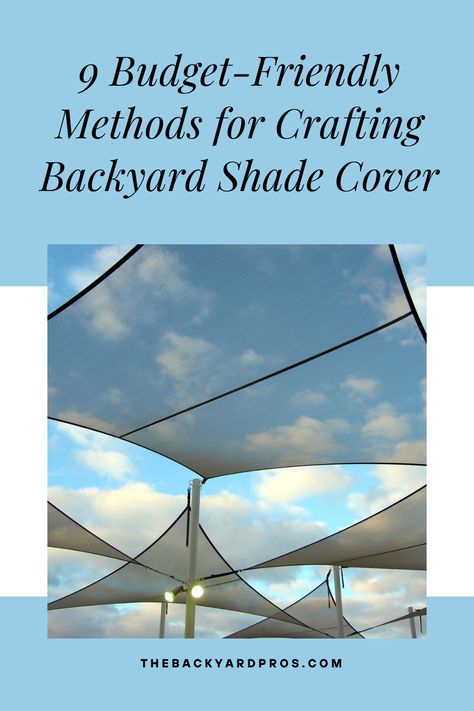 Transform your backyard into a cool oasis without breaking the bank! Discover 9 brilliant and budget-friendly ways to create a refreshing shade cover that will have you and your loved ones enjoying the outdoors all summer long. From DIY canopy setups to natural materials, this is your ultimate guide to creating a shaded retreat that's as easy on the eyes as it is on your wallet. Don't let the sun dictate your outdoor fun—explore these clever shade solutions and reclaim your backyard paradise! Diy Windbreak, Diy Roll Up Shades Outdoor, Shade Covers Outdoor, Create Shade In Backyard, Backyard Sun Shade Ideas, Garden Shade Cover Diy, Diy Shade Outdoor, Diy Shade Outdoor Cheap, Diy Shade Canopy