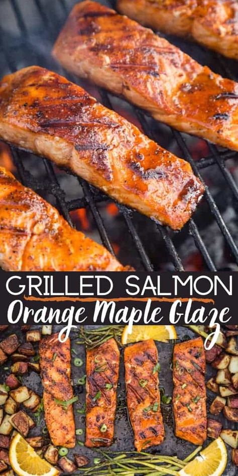 Orange Salmon Recipes, Salmon With Orange, Citrus Glaze, Grilled Kabob Recipes, Maple Glazed Salmon, Salmon Recipes Pan Seared, Salmon Recipes Baked Healthy, Salmon Glaze Recipes, Grilling Recipes Sides