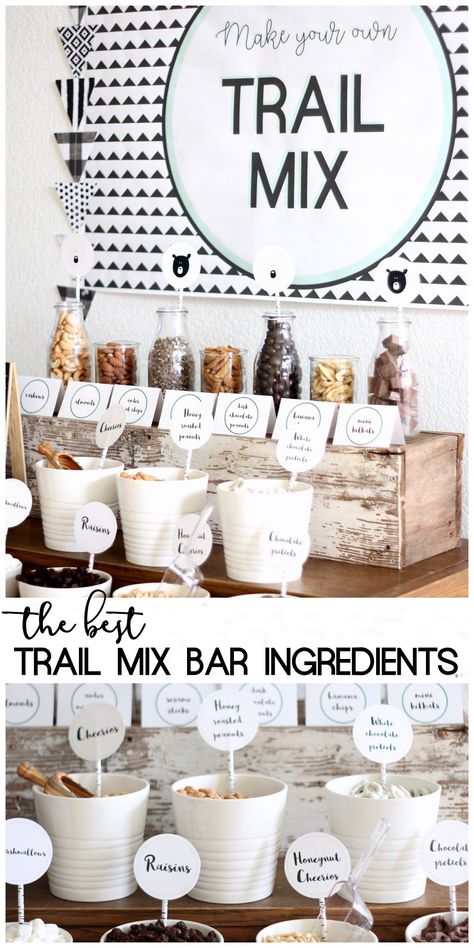 Trail Mix Bar Ingredients, Trailmix Bar Ingredients, Trail Mix Display, Trail Mix Ingredient Ideas, Trailmix Bar Wedding, Trail Mix Bar For Teachers, Trail Mix Bar Teacher Appreciation, Teacher Appreciation Trail Mix Bar, Trail Mix Bar Party