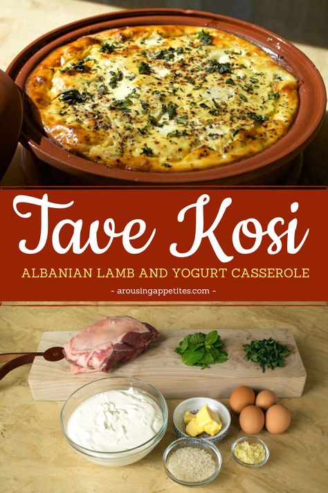 Tave Kosi Recipe, Albanian Tave Kosi, Albanian Lamb Recipes, Albanian Food Recipes Dishes, Flija Albanian Recipe, Albanian Recipes Dinners, Albanian Food Recipes, Albanian Cuisine, Albanian Food