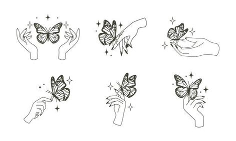 Woman hand with butterfly. magical esote... | Premium Vector #Freepik #vector #vintage #abstract #hand #line Hand Holding A Butterfly Drawing, Butterfly In Hand Drawing, Hand Butterfly Drawing, Butterfly Business Logo, Butterfly On Finger Drawing, Magic Butterfly Tattoo, Butterfly Freedom Tattoo, Hand Letting Go Of Butterfly, Hand And Butterfly Drawing