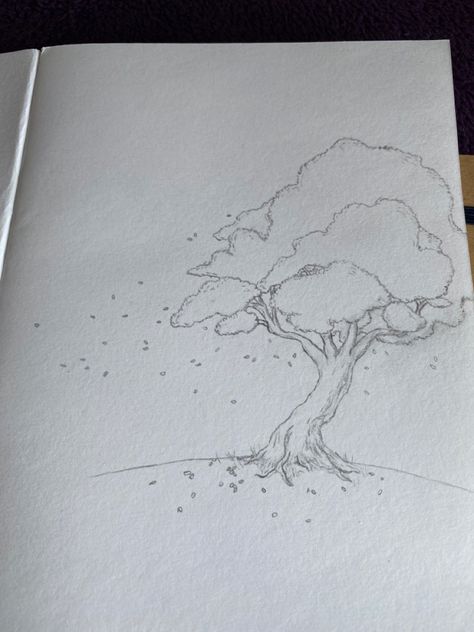 How To Draw A Sakura Tree, Sakura Tree Drawing Tutorial, Cherry Tree Drawing Easy, Cherry Blossom Drawing Pencil, Branch Tree Drawing, Scenery Sketch Landscapes Pencil Drawings Easy, Detailed Tree Drawing, Blossom Tree Drawing Pencil, Sakura Tree Drawing Easy