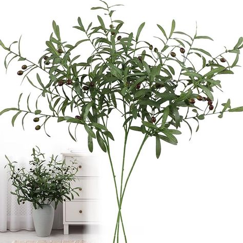 Amazon.com: Leftover 38 Inch Faux Olive Branches for Vase,3Pcs Artificial Olive Branches,Eucalyptus Stems,Fake Plant,Faux Greenery Stems for Centerpieces,Olive Tree Branches for Home Decor&Wedding Decor : Home & Kitchen Faux Olive Branches, Eucalyptus Centerpiece, Vase With Branches, Eucalyptus Stems, Olive Leaves, Olive Branches, Faux Greenery, Home Decor Wedding, Flower Arrangements Diy