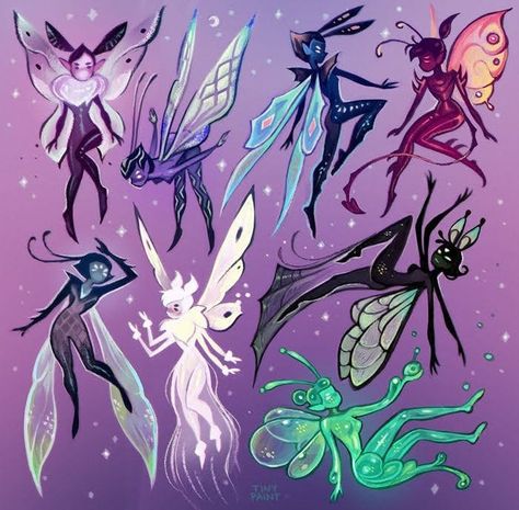 Fey Creatures Fantasy Art, Dnd Fairy Character Art, Fairy Drawing Reference, Dnd Fairy Character, Character Design Fairy, Fairy Oc Art, Fairy Art Drawing, Fairy Oc Character Design, Fairy Character Art