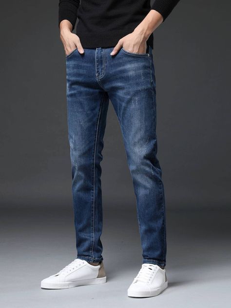 Straight Leg Jeans Men, Jeans Claro, Ecommerce Business, Cat Whiskers, Mens Casual Dress Outfits, Men Stylish Dress, Stylish Jeans, Red Jeans, Elegante Casual