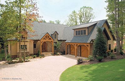 Angled Garage House Plans | Angled Home Plans by Don Gardner Floor Arrangements, House Plans Craftsman, Large Apartment, Plan Elevation, Craftsman Details, Basement House Plans, Craftsman Exterior, Apartment Buildings, Craftsman Style Homes