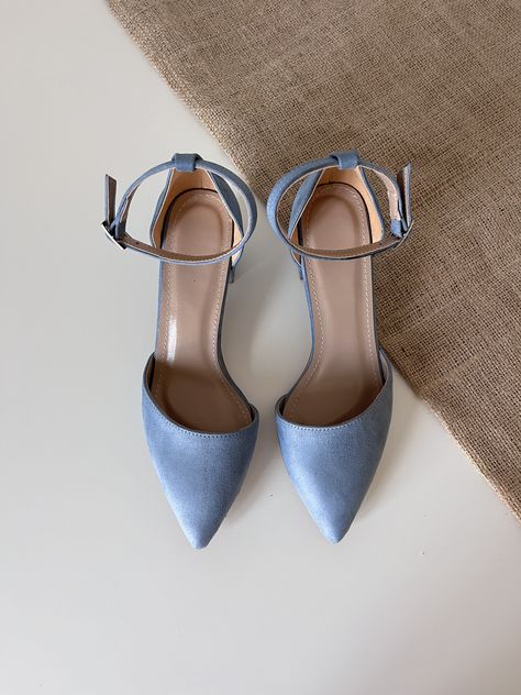 Bridal Shoes Blue, Wedding Shoes For Bride, Blue Block Heels, Shoes For Bride, Dusty Blue Wedding, Blue Wedding Shoes, Dusty Blue Weddings, Shoes Wedding, Blue Block