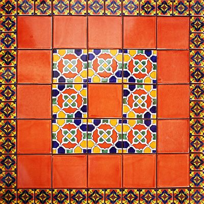 Fraga Mexican Tile Set Backsplash Mural Talavera Tile Backsplash, Bathroom Courtyard, Colonial Tropical Decor, Mexican Murals, Funky Tiles, Mexican Tile Table, Mexican Tile Kitchen, Mexican Tile Floor, Mexican Plates