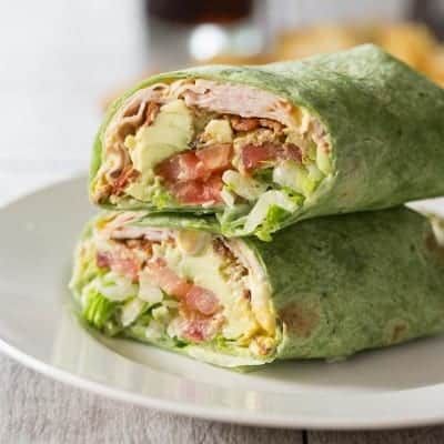 Easy Healthy California Club Turkey Wrap Recipe Wrap Lunch Ideas, Turkey Club Wrap, Spinach Tortilla Wraps, Turkey Wrap Recipes, Club Wrap, Turkey Lunch, Turkey Lunch Meat, Turkey Wrap, Wraps Recipes Easy