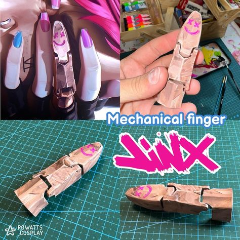 Model by Geck/Cults @spearmastercosplay Resin Print and paint by me :3 #arcane #jinx #arcanejinx #arcaneleagueoflegends #jinxfinger #arcanecosplay #arcaneseason2 Jinx Physique Workout, Jinx Arcane Season 2 Act 3, Jinx Metal Finger, Jinx Arcane Monkey, Jinx Crafts, Arcane Craft Ideas, Jinx Arcane Costume, Arcane Diy Crafts, Arcane Jinx Cosplay