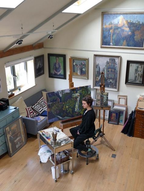 Small Art Studio, Garage Studio, Art Studio Room, Art Studio At Home, Royal Academy Of Arts, Studio Room, My Art Studio, Artist House, Painting Studio