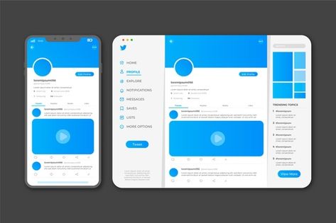 Twitter interface template Free Vector | Free Vector #Freepik #freevector #template #social-media #web #website Template Twitter, Twitter Template, Twitter Website, Japanese Magazine, About Twitter, Club Ideas, Font Inspiration, Aesthetic Template, Graphic Design Fun