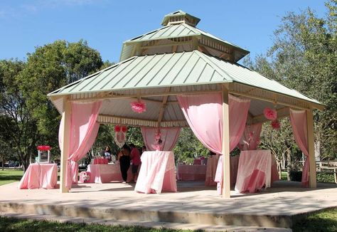 Pavilion Birthday Decor, Park Gazebo Decorations Birthday, Minnie Mouse Backyard Birthday Party, Decorate Gazebo For Party, Park Gazebo Decorating Ideas, Gazebo Birthday Party, Pavillion Birthday Party, Public Park Birthday Party Ideas, Decorate Park Pavilion Birthday