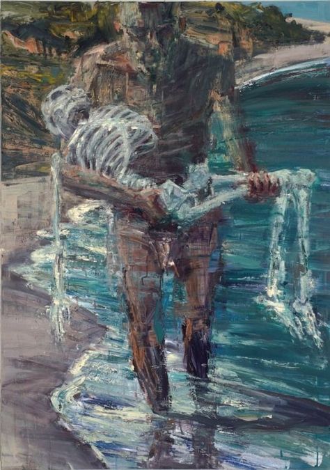 Euan Macleod Figure carrying skeleton, 2015 Euan Macleod, Painting Surrealism, Notes Pictures, Decay Art, Arte Peculiar, Rennaissance Art, Arte Sketchbook, Wow Art, Ap Art