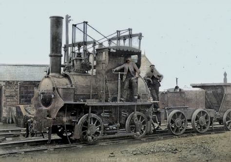 George Stephensons Hetton Colliery locomotive, 1822. ( photo was taken in 1903.) George Stephenson, Military Vehicles, Train, Vehicles, Travel