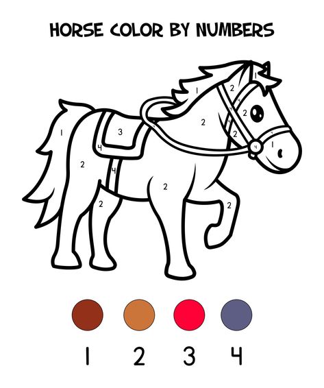 Horse Preschool Craft, Horse Activities For Kids, Horse Worksheets, Animal Lessons, Color By Number Printable, Math Pages, Animal Worksheets, Horse Games, Horse Therapy