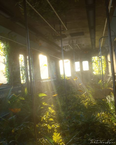 Train Model, Olivia Black, Post Apocalyptic, Room Aesthetic, Organic Beauty, Abandoned Places, Fantasy Art, Ceiling Lights, Train