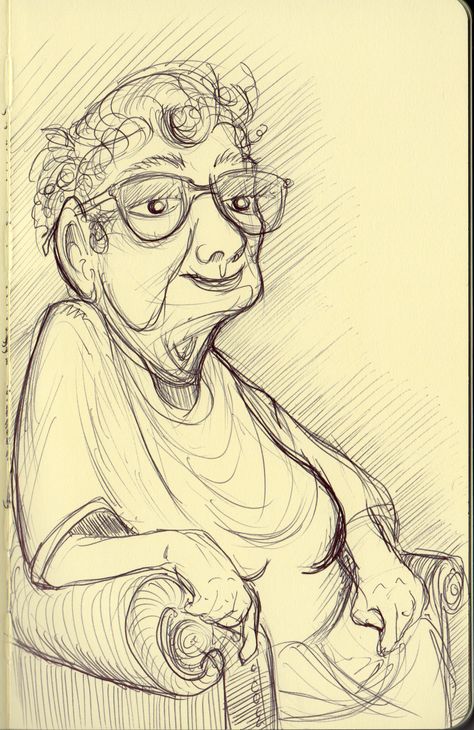 Grandma.  - Lee Old Woman Sketch Drawing, Black Grandma Drawing, Cute Drawings For Grandma, Drawing For Grandma, Old Lady Sketch, Grandma Sketch, Old People Drawing, Old Lady Drawing, Old Woman Drawing