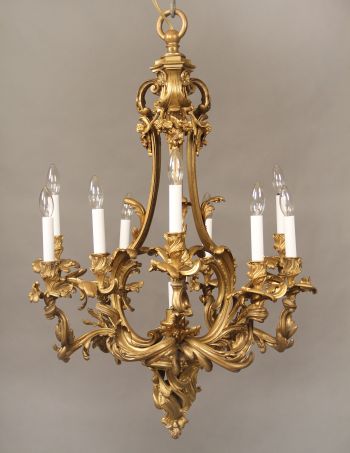 A Nice Quality Late 19th Century Gilt Bronze Ten Light Chandelier Baccarat Chandelier, Antique Lights, Antique Brass Chandelier, Chandelier Antique, Antique Chandeliers, Classic Chandelier, French Chandelier, Salon Suites, Bronze Chandelier