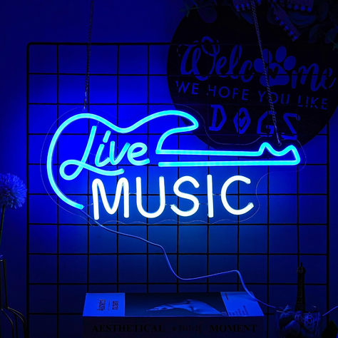 This Music Neon Sign has a harmonious brilliance! Radiant, stylish, and a must-have for any music enthusiast—transforming spaces with a vibrant symphony of light. Guitar Neon Sign, Music Neon, Studio Live, Neon Sign Art, Studio Living, Light Up Signs, Decorative Lights, Letter Sign, Music Studio