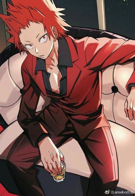 Kirishima In A Suit, Kirishima Eijirou Cute, Hot Kirishima, My Hero Academia Kirishima, Eijirou Kirishima, Kirishima My Hero Academia, Solo Cup, Kirishima Eijirou, Hottest Anime Characters