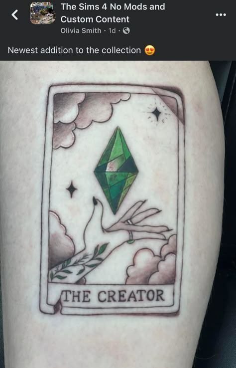 Sims Tattoo, Computer Tattoo, Stained Glass Tattoo, Stick Tattoo, Tarot Card Tattoo, Small Tats, Petite Tattoos, Card Tattoo, Pop Culture Art